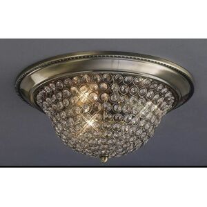 DIYAS Ceiling light Paloma Small 2 bulbs antique brass/crystal