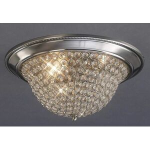 DIYAS Ceiling light Paloma Small 2 bulbs satin nickel/crystal