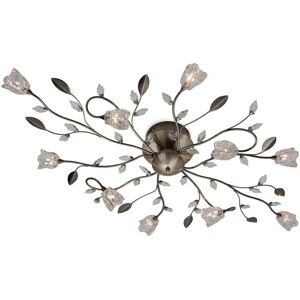 FIRSTLIGHT PRODUCTS Firstlight Cindy - 10 Light Flush Multi Arm Ceiling Light Antique Brass, Clear Glass, G4 Bulb