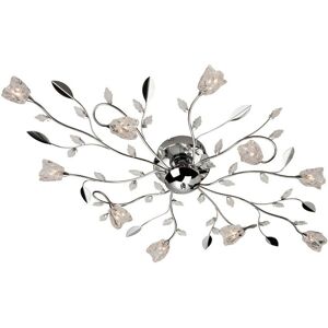 Firstlight Products - Firstlight Cindy - 10 Light Flush Multi Arm Ceiling Light Chrome, Clear Glass, G4 Bulb