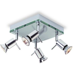 Firstlight Products - Firstlight Aqua - 4 Light Square Flush Light Aluminium, Clear Glass, GU10