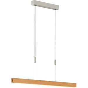 LAMPENWELT Ceiling Light Alin dimmable (modern) in Brown made of Wood for e.g. Living Room & Dining Room from quitani - natural oak, matt nickel