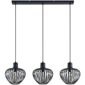 Ceiling Light Deandre dimmable (modern) in Black made of Metal for e.g. Living Room & Dining Room (3 light sources, E27) from Lindby sand black