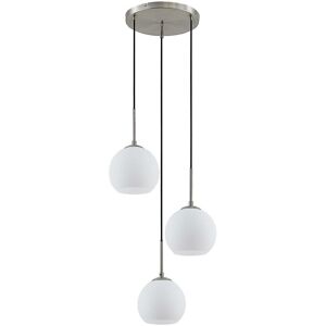 Ceiling Light Jurian dimmable (modern) in White made of Metal for e.g. Living Room & Dining Room (3 light sources, E27) from Lindby - opal, nickel