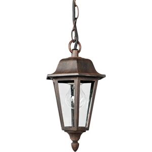 Lindby - Ceiling Light Outdoor Lamina (antique, vintage) in Brown made of Aluminium (1 light source, E27) from black-rust, clear