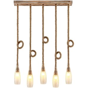 Ceiling Light Relia dimmable (vintage, antique) in Brown made of Metal for e.g. Living Room & Dining Room (5 light sources, E27) from Lindby light