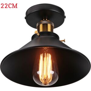 AXHUP Ceiling Light Vintage Retro Ceiling Lamp Industrial Iron Lampshade 22cm for Bedroom Kitchen Loft Black