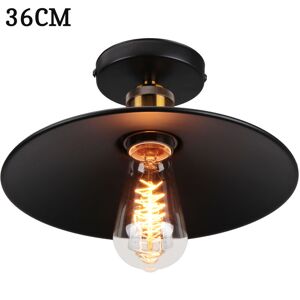 Axhup - Ceiling Lighting Fitting Vintage, Ø36cm Metal Ceiling Lamp, Industrial Chandelier with Lampshade for Living Room Hallway (Black)