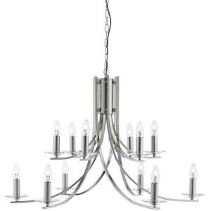 Ascona - 12 Light Chandelier Satin Silver Finish, E14 - Searchlight