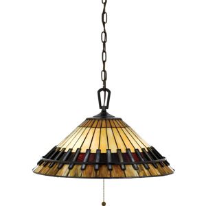 3 Light Tiffany Ceiling Pendant Vintage Bronze, E27 - Elstead