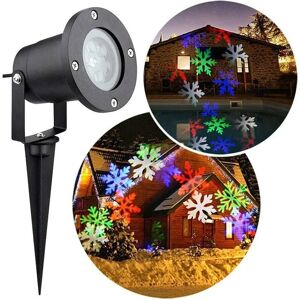 AOUGO Christmas Projector led Snowflake Lamp Waterproof Light for Outdoor Indoor Xmas Party Garden Lighting Decoration,Colorful Snowflakes [Energy Class