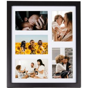 Classic Designer Mat Black mdf Collage Picture Frame Free Standing or Wall Hung by Happy Homewares Black