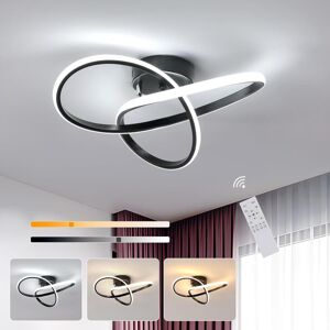 COMELY Modern LED Ceiling Light in Clover Shape, LED Ceiling Luminaire Ø 40cm for Living Room, Kitchen, Bedroom, Balcony, Hallway - 36W - Black