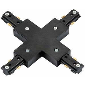 LOOPS Commercial Track Lighting Cross X-Connector - 182 x 182mm - Black Pc Rail System