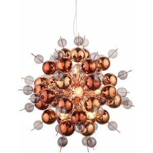 LOOPS Copper Plated Ceiling Pendant with Tinted Glass Spheres Decorative Light Fitting