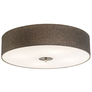 QAZQA Country Ceiling Lamp 50cm Taupe - Drum Jute - Taupe