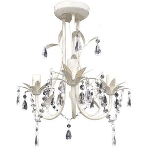 Berkfield Home - Crystal Pendant Ceiling Lamp Chandelier Elegant White