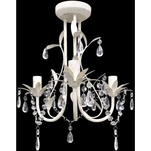 Berkfield Home - Crystal Pendant Ceiling Lamp Chandelier Elegant White