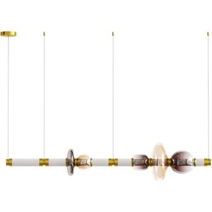 Privatefloor - Crystal Pendant Lamp - led - Singlen 120 cm Multicolour Glass, Metal - Multicolour