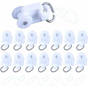 Curtain Glider Rollers 50 Pieces Curtain Rod Rollers Curtain Track Hook Curtain Track Rollers Hook Plastic Roller Glider Rail Hook Track Hook Denuotop
