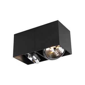 QAZQA Design spot black rectangular 2-light - Box - Black
