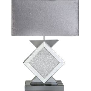 Vanity Living - 69cm Table Lamp for Living Room, Glass Base Buffet Bedside Lamp for Bedroom - Smoked/Grey