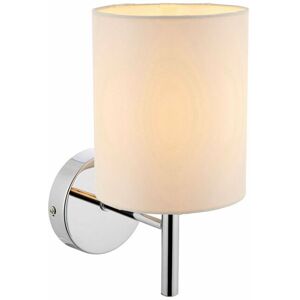 Loops - Dimmable led Wall Light Chrome & Off White Shade Modern Lounge Lamp Lighting