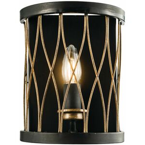 LOOPS Dimmable led Wall Light Industrial Matt Black & Bronze Cage Hanging Lamp Fitting