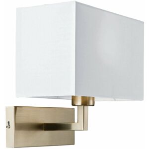 LOOPS Dimming led Wall Light Satin Nickel & White Shade Sleek Rectangle Lamp Fitting