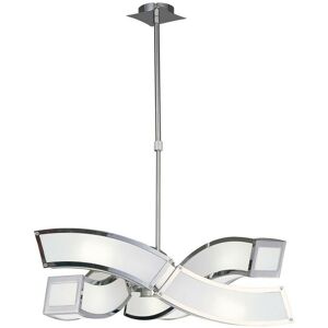 INSPIRED LIGHTING Inspired Mantra - Duna - E27 Ceiling Pendant 3 Arm 6 Light E27, Polished Chrome, White Acrylic