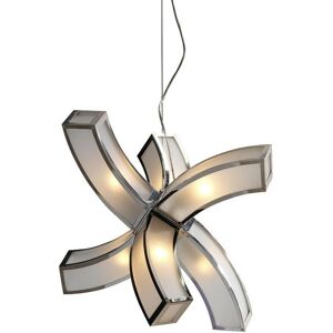 INSPIRED LIGHTING Inspired Mantra - Duna - E27 Ceiling Pendant 6 arms 6 Light E27, Polished Chrome, White Acrylic