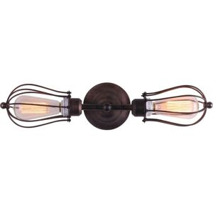 Privatefloor - Edison Chandelier Cage Wall Lamp - Carbon Steel Black Steel, Metal - Black