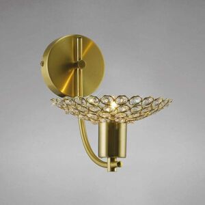 DIYAS Ellen Wall Light 1 Light Satin Brass/Crystal