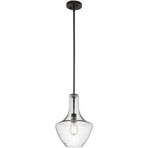 Everly - 1 Light Small Dome Ceiling Pendant Light Bronze, E27 - Elstead