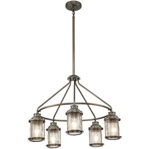 Kichler Ashland Bay Outdoor Pendant Ceiling Light Burnished Bronze, IP44 - Elstead