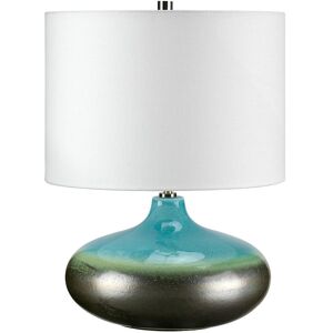 Laguna - 1 Light Small Table Lamp Graphite, Turquoise, E27 - Elstead