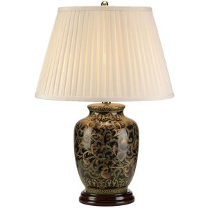 Morris - 1 Light Small Table Lamp Black, Gold, E27 - Elstead