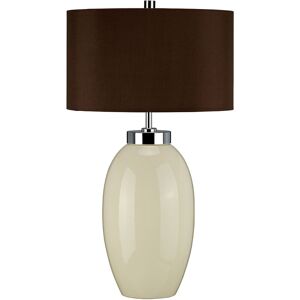 Victor - 1 Light Small Table Lamp - Cream, E27 - Elstead