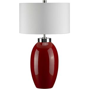 Victor - 1 Light Small Table Lamp - Red, E27 - Elstead