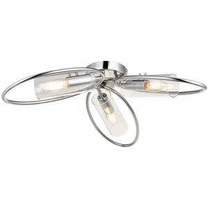 Endon - Amari Multi Arm Glass Semi Flush Ceiling Lamp, Chrome Plate, Glass
