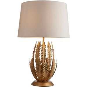 Endon Delphine Decorative Gold Layered Leaf Table Lamp with Ivory Fabric Shades