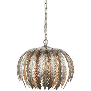 Delphine Decorative Silver Layered Leaf Ceiling Pendant Light - Endon