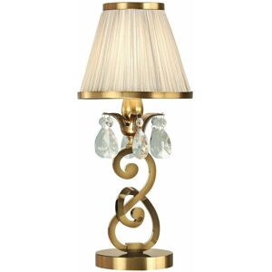 LOOPS Esher Luxury Small Table Lamp Brass Crystal Beige Shade Traditional Bulb Holder