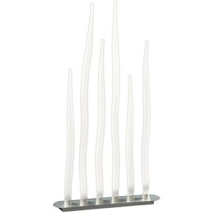 INSPIRED LIGHTING Inspired Mantra Estalacta Floor Lamp 6 Light GU10 Bar Indoor/Outdoor IP44, Silver/Opal White