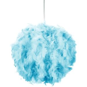 Eye-Catching and Modern Small Teal Feather Decorated Pendant Lighting Shade by Happy Homewares Teal