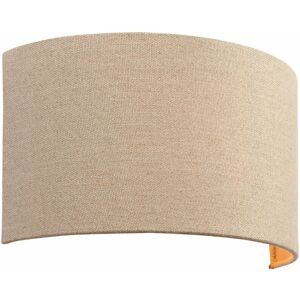 LOOPS Fabric led Wall Light Natural Neutral Semi Circle Linen Shade Sleek Lamp Fitting