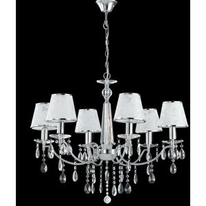 FAN EUROPE Chandelier abats jours Boeme Métal,Cristal,polyviniques Chrome 6 ampoules cm