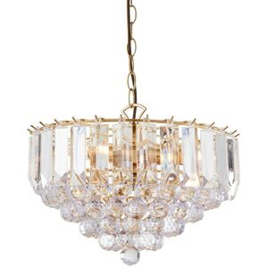 Endon Fargo - 3 Light Ceiling Pendant Acrylic, Brass, E14