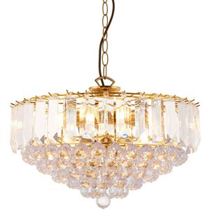 Fargo - 6 Light Ceiling Pendant Acrylic, Brass, E14 - Endon