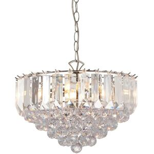 Fargo - 3 Light Ceiling Pendant Chrome, Clear Acrylic, E14 - Endon